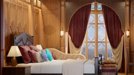 The Golden Lake Heritage Suite - luxury houseboat Dal Lake Srinagar